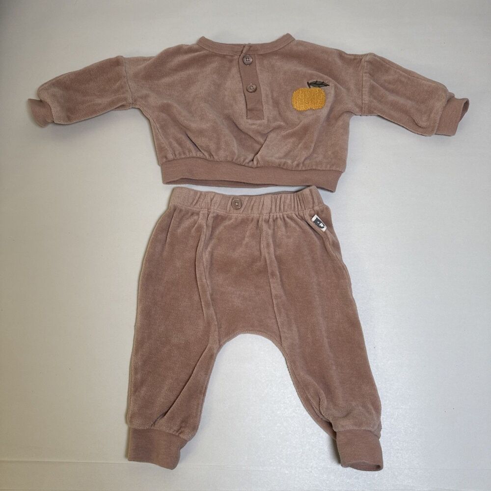 Rabbit + Bear by Emily and Oliver Fleece Set Tan Boys Size 3-6 Months